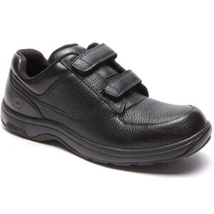 Dunham New Balance Winslow Oxford Black Leather Shoe Mens 9.5 D Hook Loop New